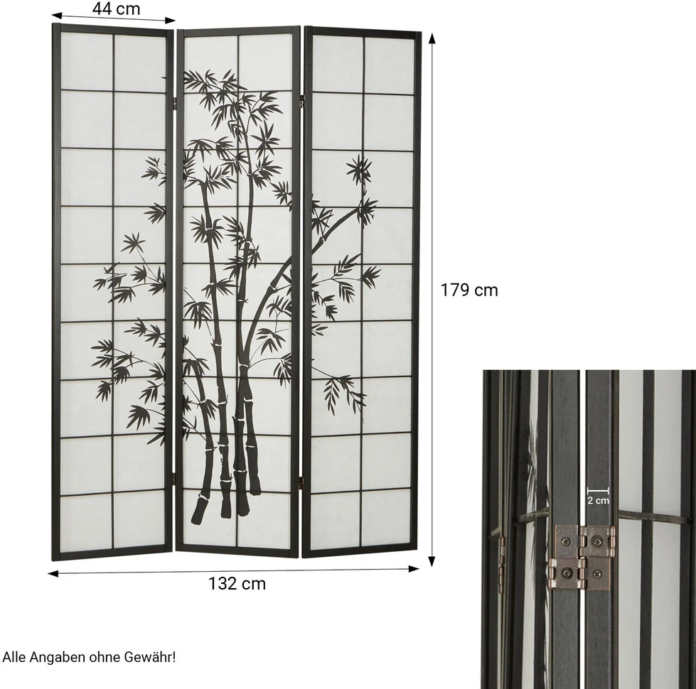 Homestyle4U Kambario pertvara, 132x2x179 cm, juoda