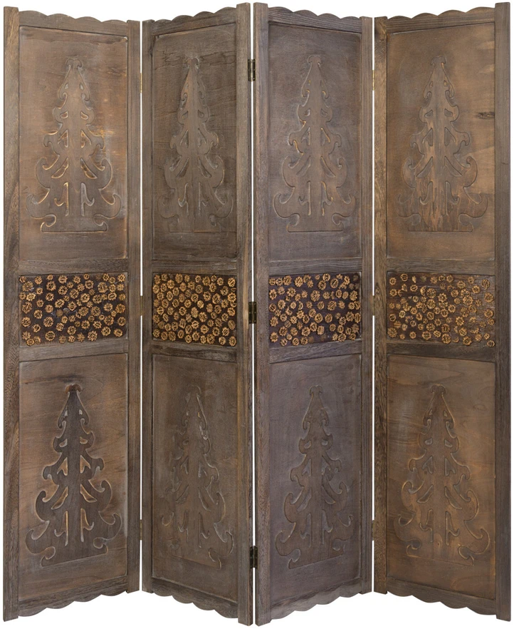 Homestyle4U Kambario pertvara, 160x2x170 cm, ruda