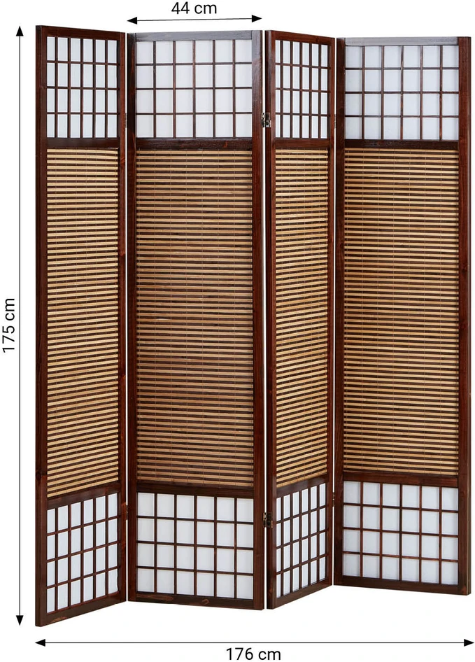 Homestyle4U Kambario pertvara, 176x2.2x175 cm, ruda