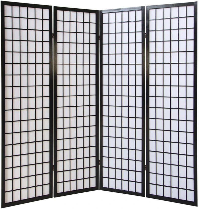Homestyle4U Kambario pertvara, 176x2.2x175 cm, juoda