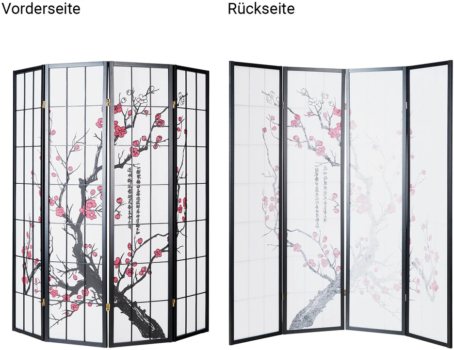 Homestyle4U Kambario pertvara, 176x2x179 cm, juoda, balta, raudona