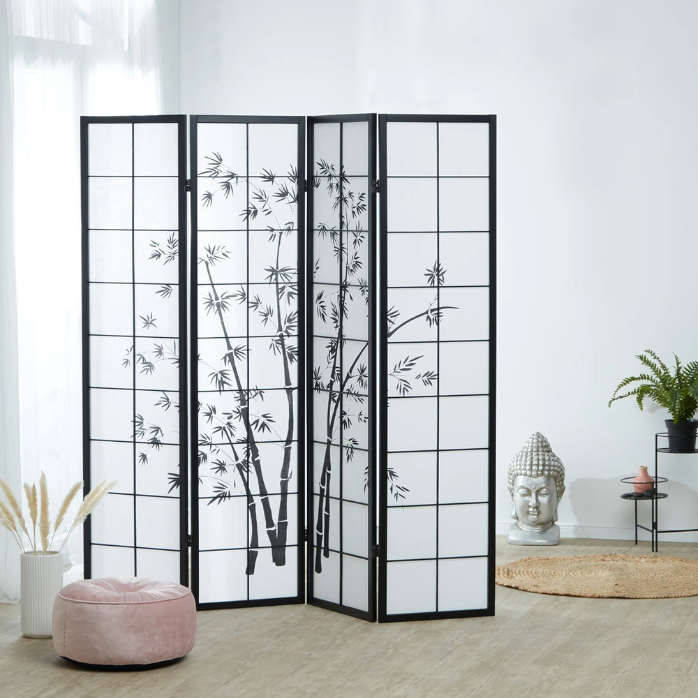 Homestyle4U Kambario pertvara, 176x2x179 cm, juoda