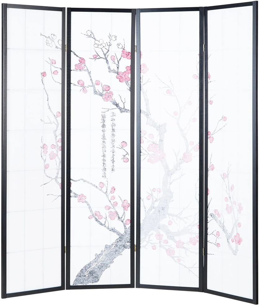 Homestyle4U Kambario pertvara, 176x2x179 cm, juoda, balta, raudona