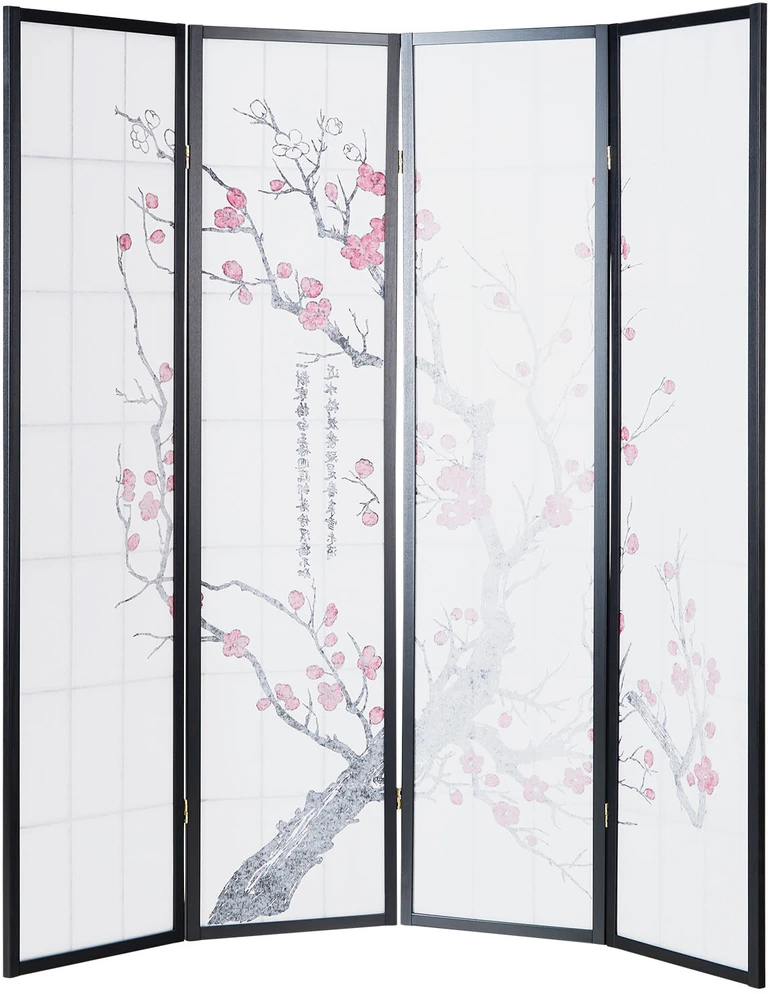 Homestyle4U Kambario pertvara, 176x2x179 cm, juoda, balta, raudona