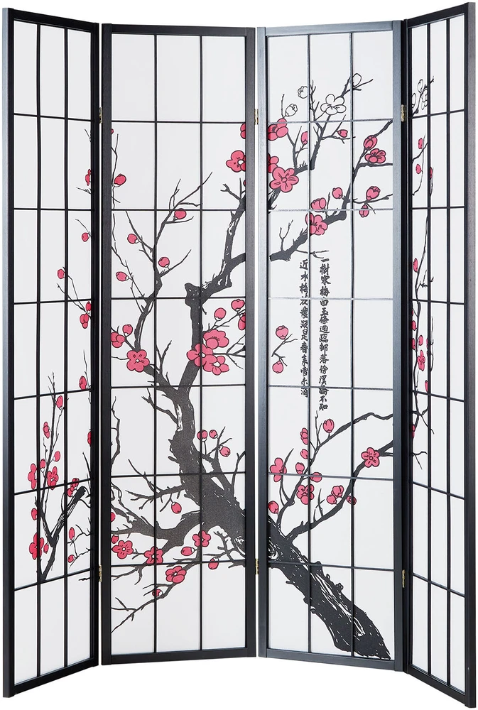 Homestyle4U Kambario pertvara, 176x2x179 cm, juoda, balta, raudona