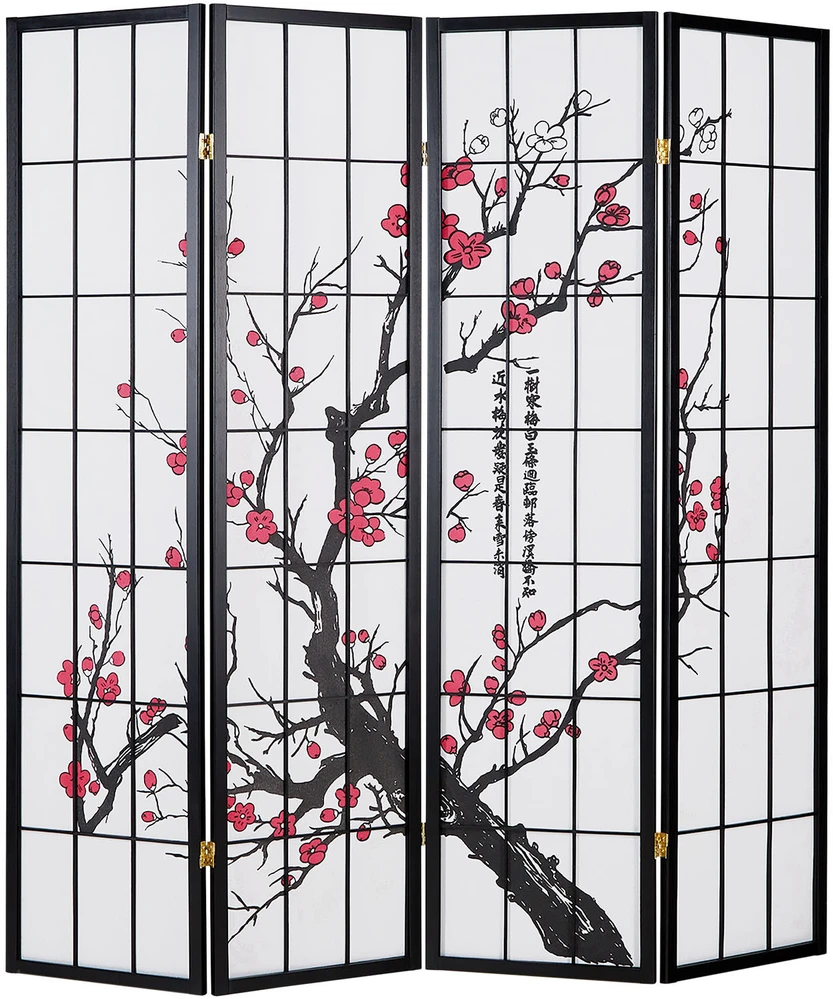 Homestyle4U Kambario pertvara, 176x2x179 cm, juoda, balta, raudona