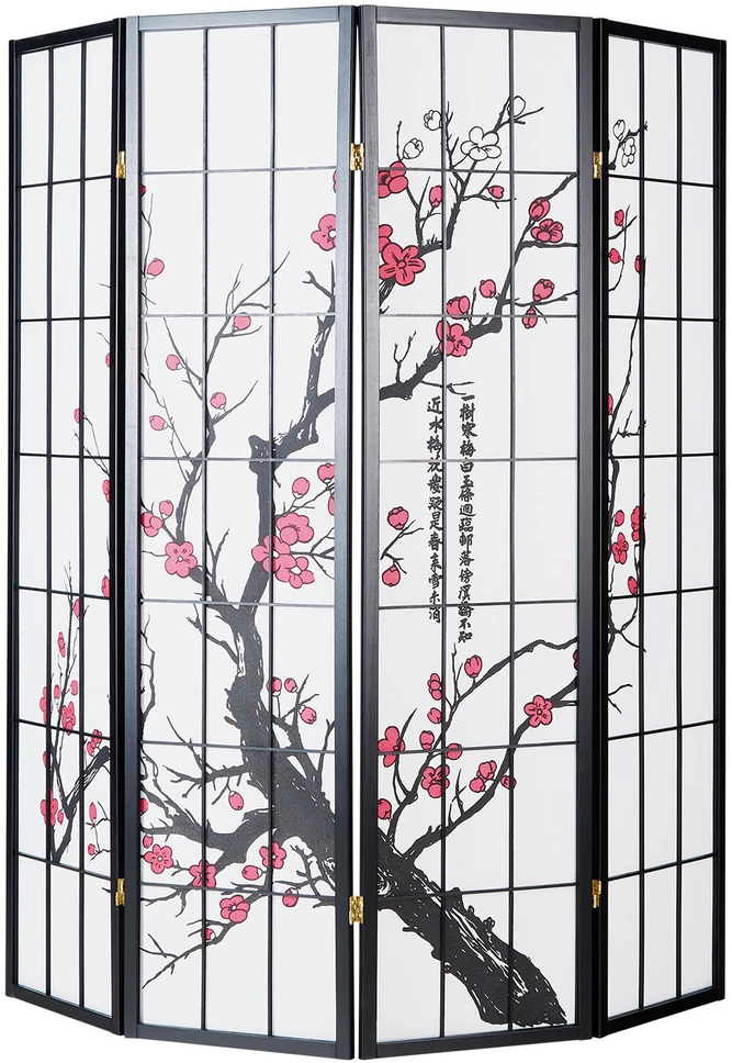 Homestyle4U Kambario pertvara, 176x2x179 cm, juoda, balta, raudona