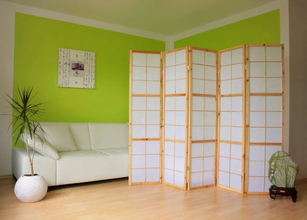 Homestyle4U Kambario pertvara, 220x2.2x175 cm, balta