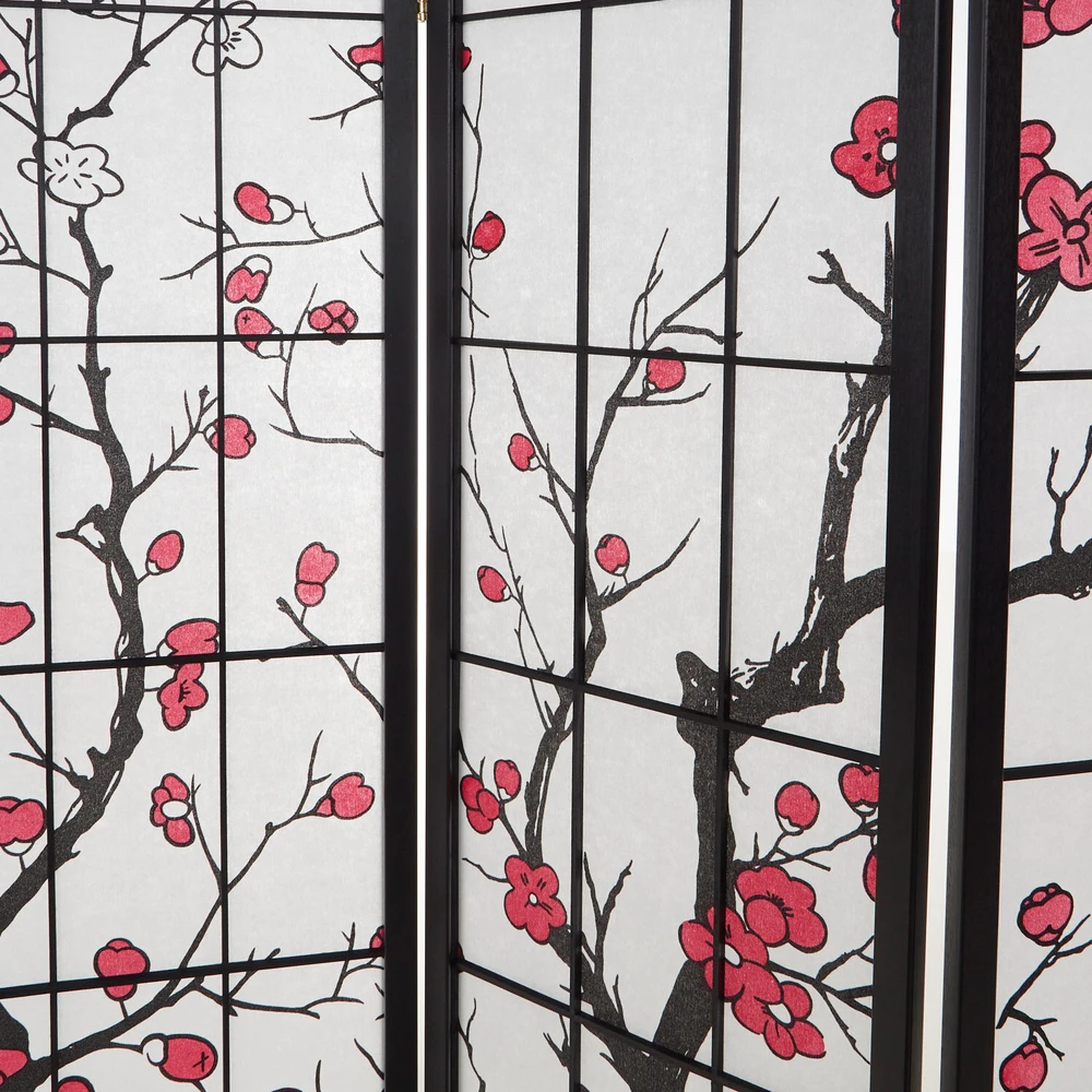 Homestyle4U Kambario pertvara, 220x2x179 cm, juoda, balta, raudona