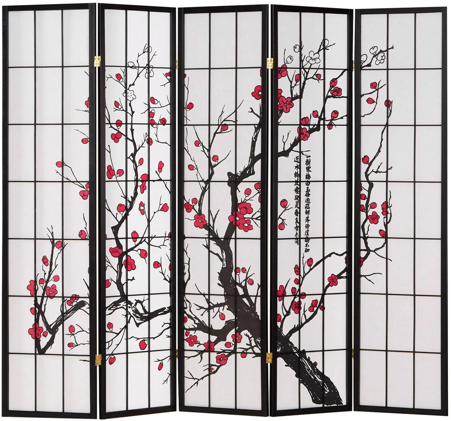 Homestyle4U Kambario pertvara, 220x2x179 cm, juoda, balta, raudona