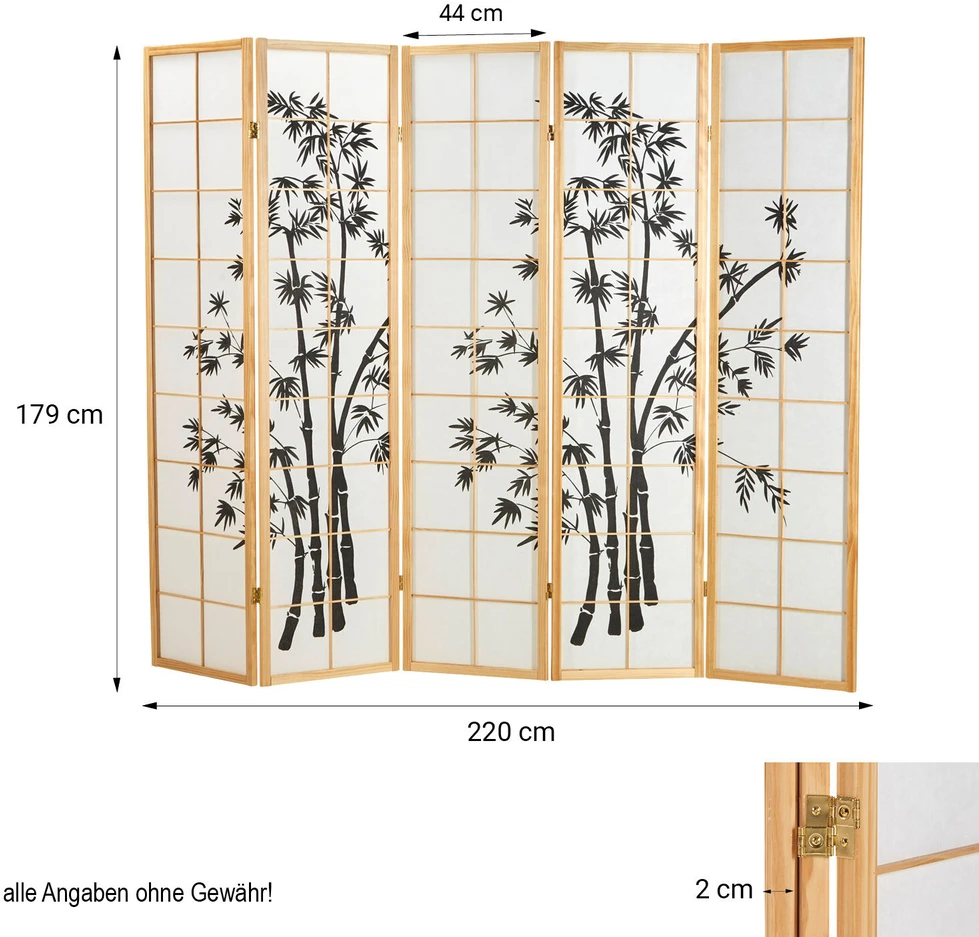 Homestyle4U Kambario pertvara, 220x2x179 cm, ruda