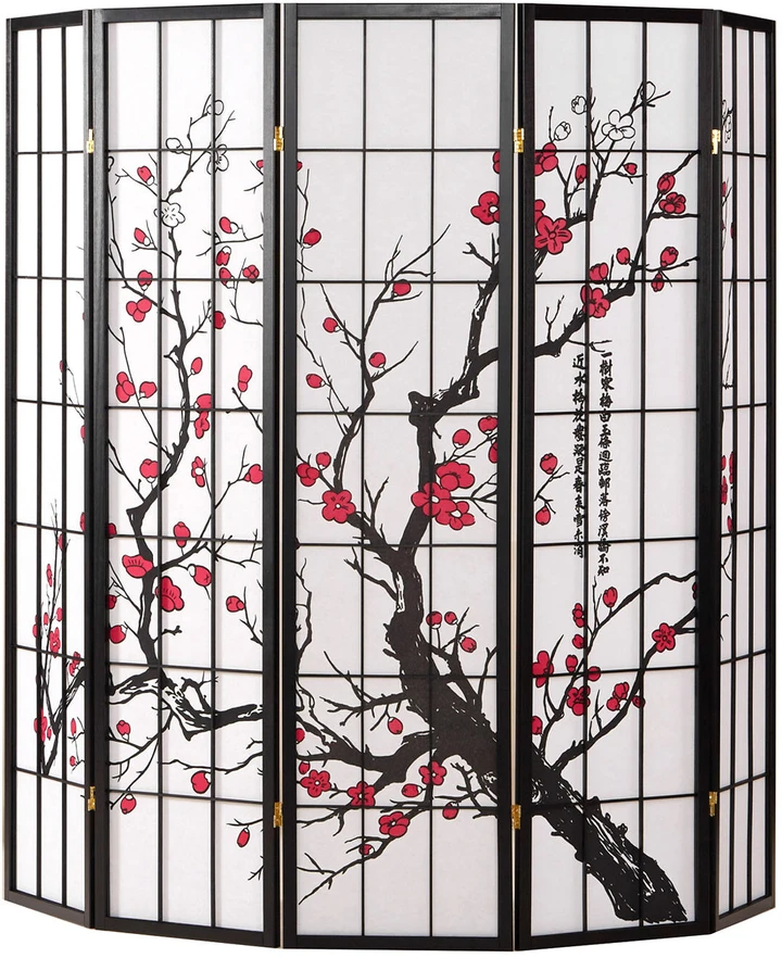 Homestyle4U Kambario pertvara, 220x2x179 cm, juoda, balta, raudona