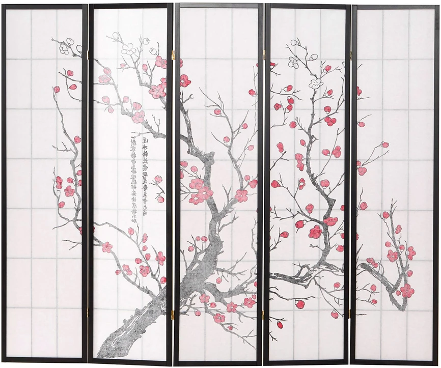 Homestyle4U Kambario pertvara, 220x2x179 cm, juoda, balta, raudona