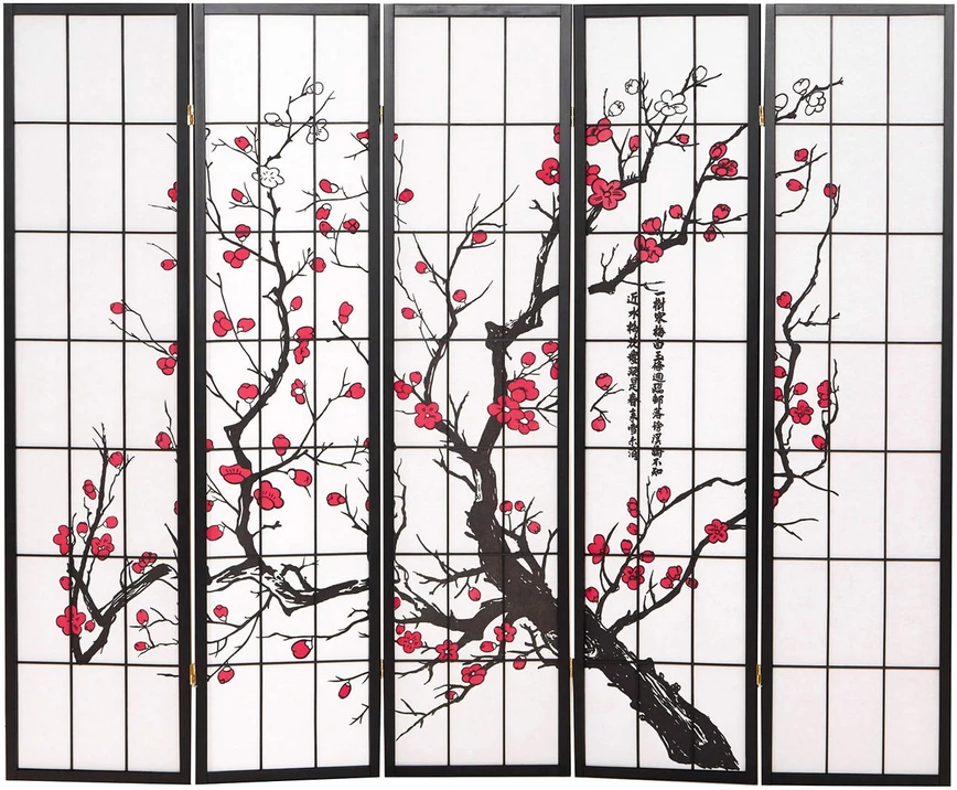Homestyle4U Kambario pertvara, 220x2x179 cm, juoda, balta, raudona