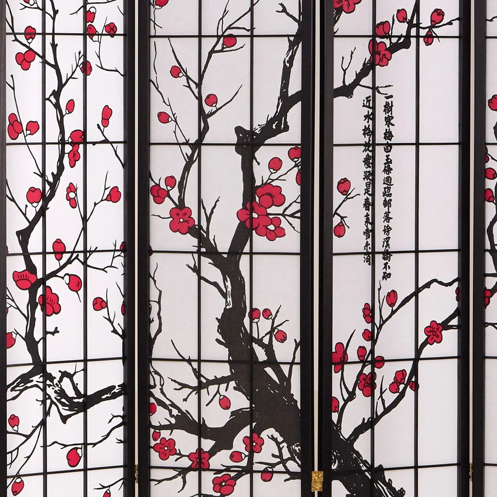 Homestyle4U Kambario pertvara, 220x2x179 cm, juoda, balta, raudona