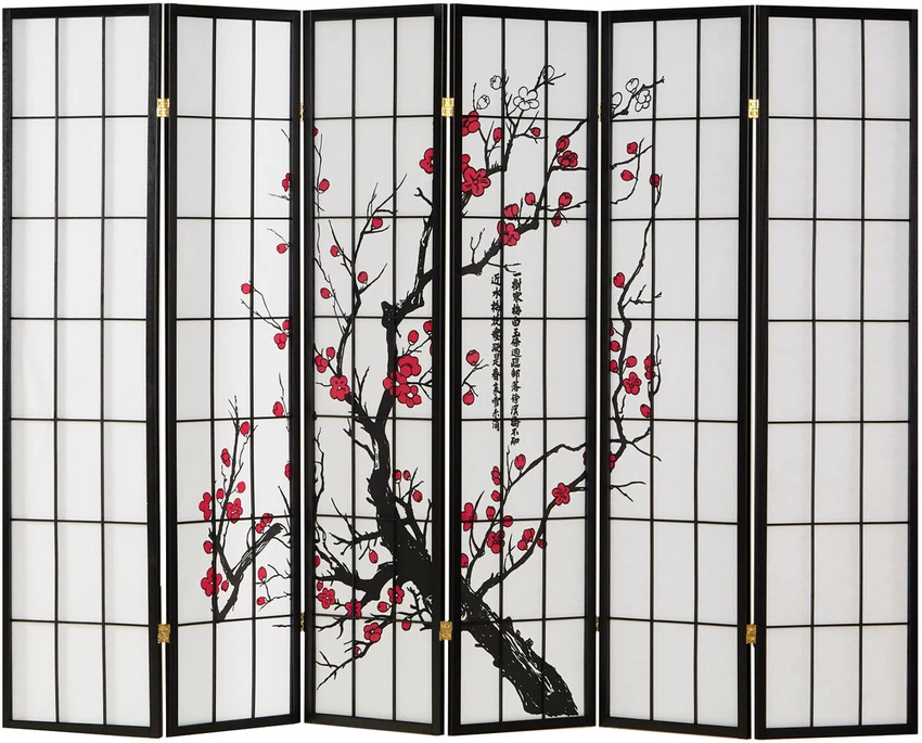 Homestyle4U Kambario pertvara, 263x2x179 cm, juoda