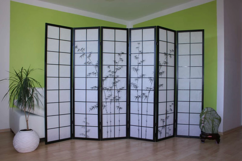 Homestyle4U Kambario pertvara, 264x2.2x179 cm, juoda