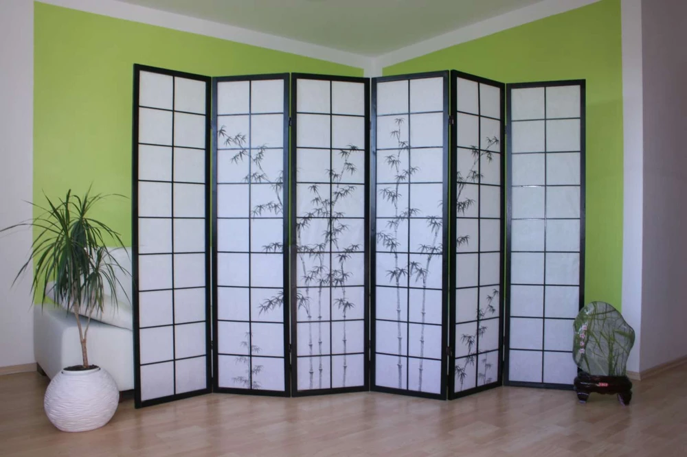 Homestyle4U Kambario pertvara, 264x2.2x179 cm, juoda