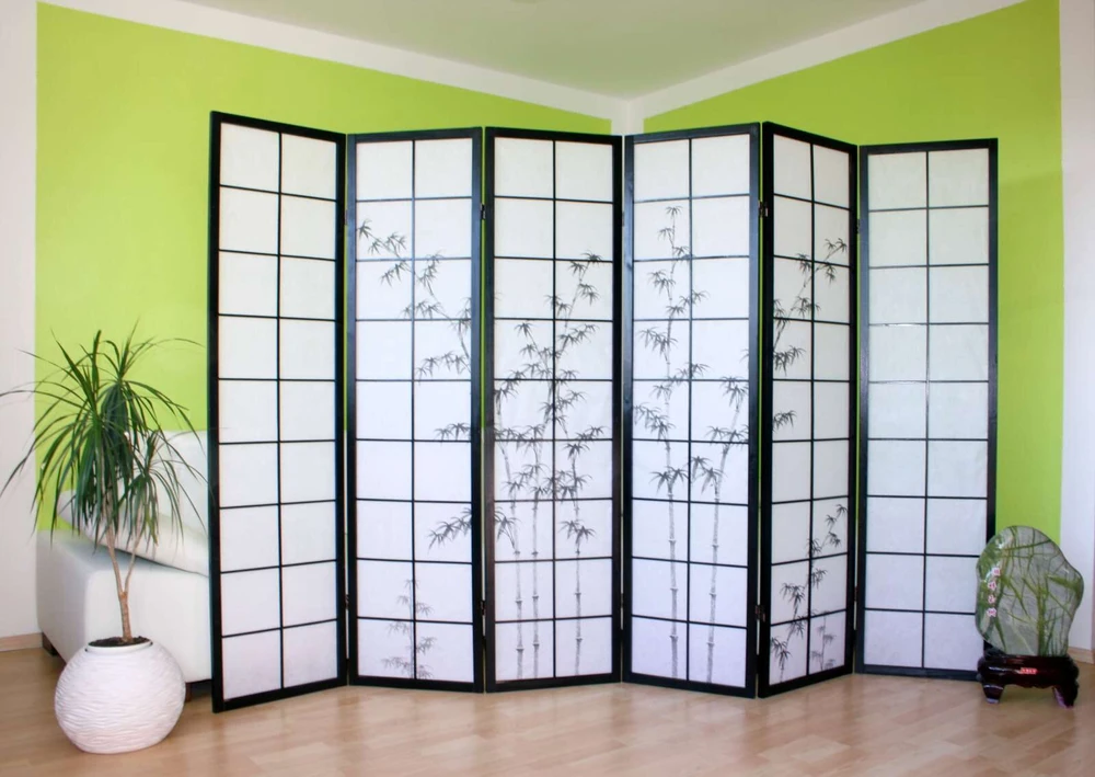 Homestyle4U Kambario pertvara, 264x2.2x179 cm, juoda