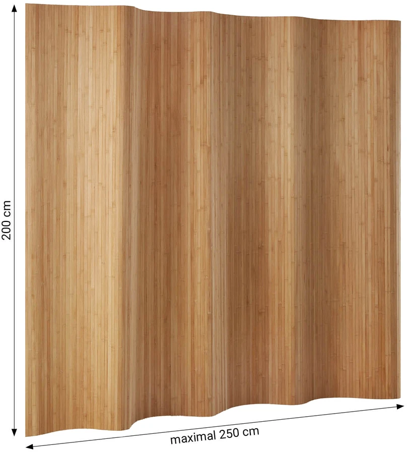Homestyle4U Kambario pertvara, bambukas, 200x250 cm, ruda