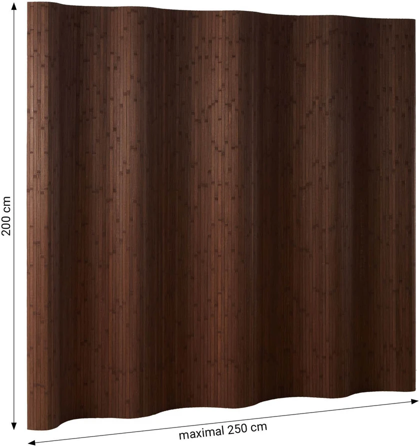 Homestyle4U Kambario pertvara, bambukinė privatumo uždanga, 200x250 cm, ruda