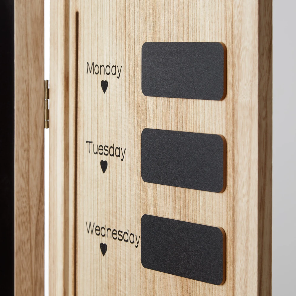 Homestyle4U Kambario pertvara, medinė 3 dalių juodos lentos privatumo ekranas-organizatorius, 120x2x170 cm, ruda