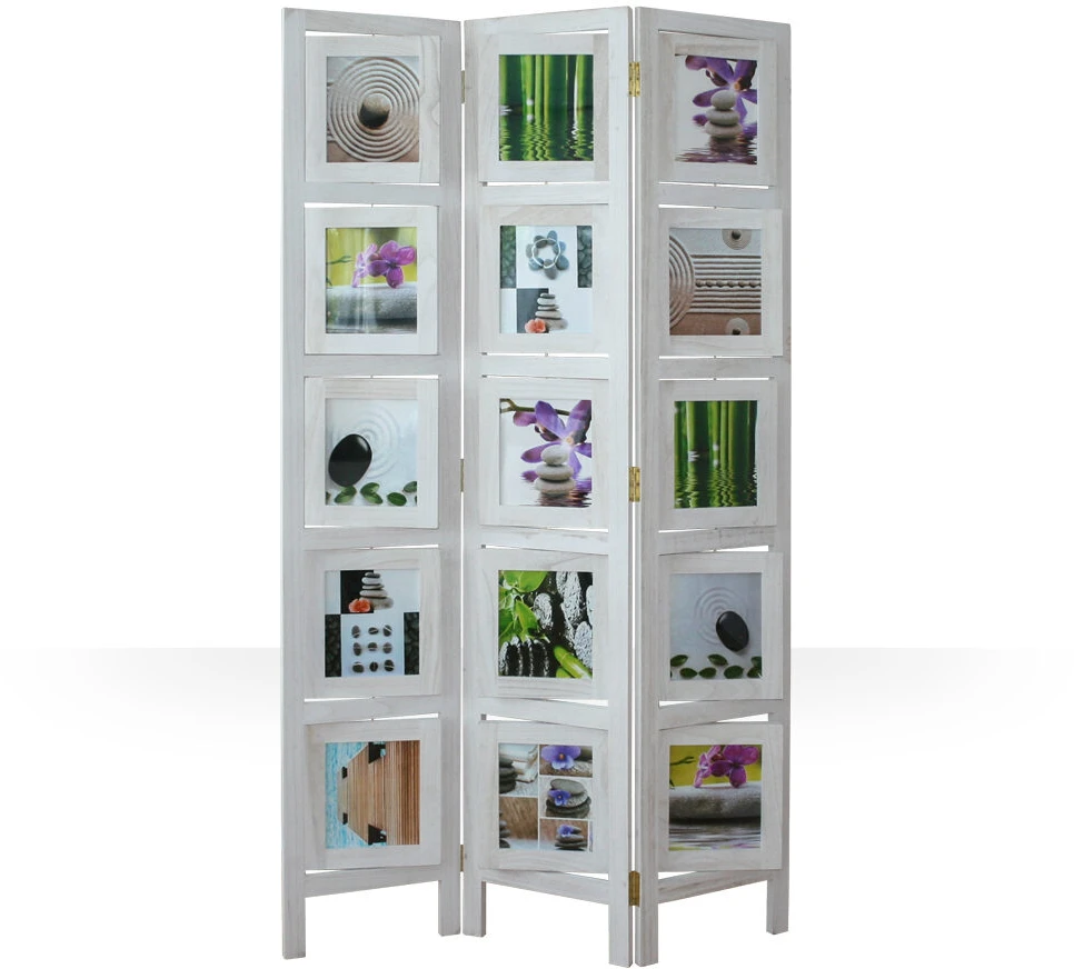 Homestyle4U Kambario pertvara, nuotraukų stendas, 93x2x161 cm, balta