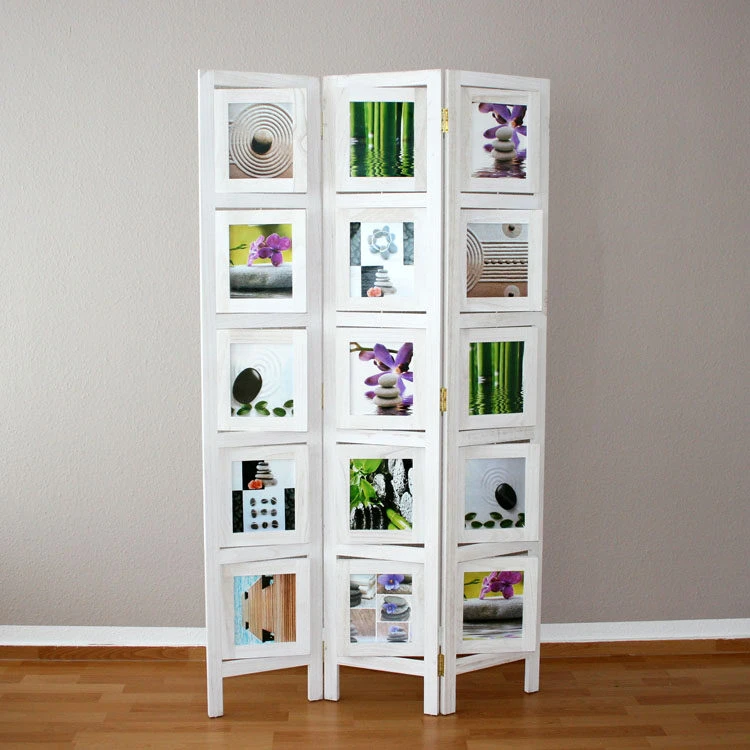 Homestyle4U Kambario pertvara, nuotraukų stendas, 93x2x161 cm, balta