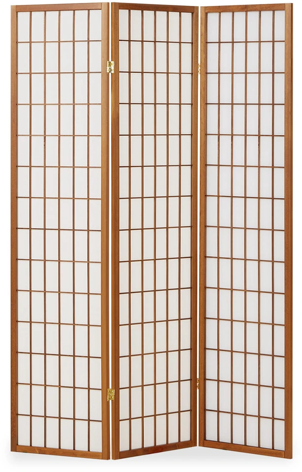 Homestyle4U Kambario pertvara, Shoji 3 dalių sulankstoma, 132x2.2x175 cm, ruda