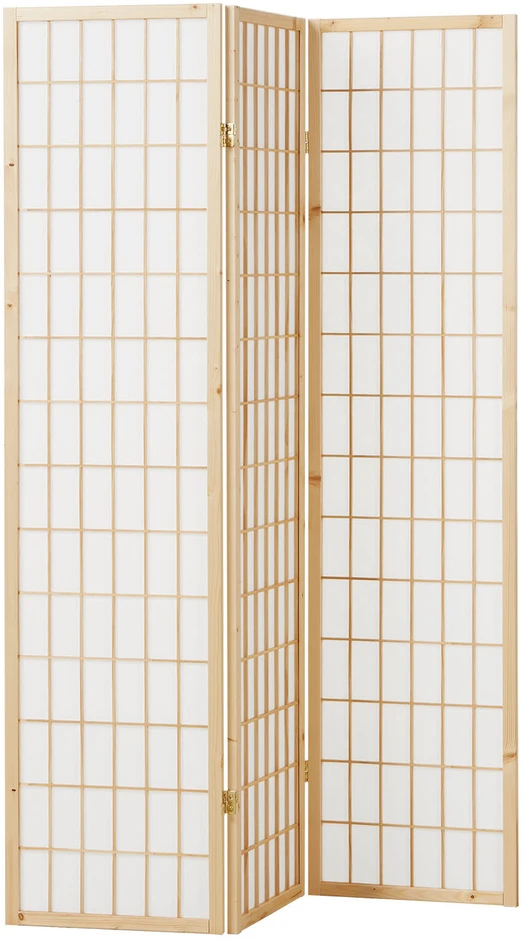 Homestyle4U Kambario pertvara, Shoji 3 dalių sulankstoma, 132x2,2x175 cm, ruda
