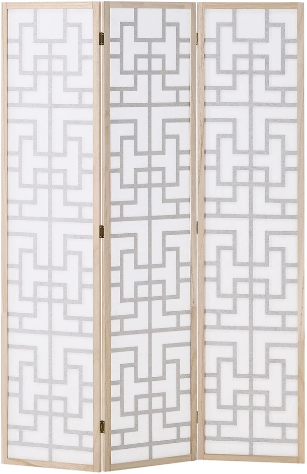 Homestyle4U Kambario pertvara, Shoji 3 dalių, 120x2x170 cm, natūrali ruda balta