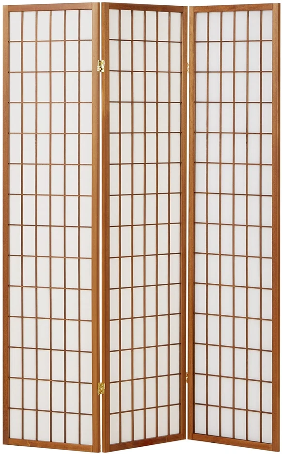 Homestyle4U Kambario pertvara, Shoji 3 dalių sulankstoma, 132x2.2x175 cm, ruda
