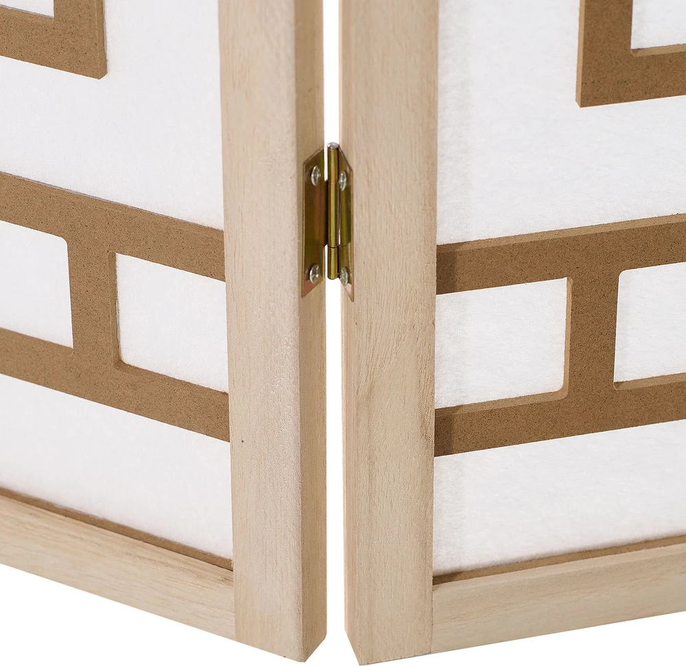 Homestyle4U Kambario pertvara, Shoji 3 dalių, 120x2x170 cm, natūrali ruda balta