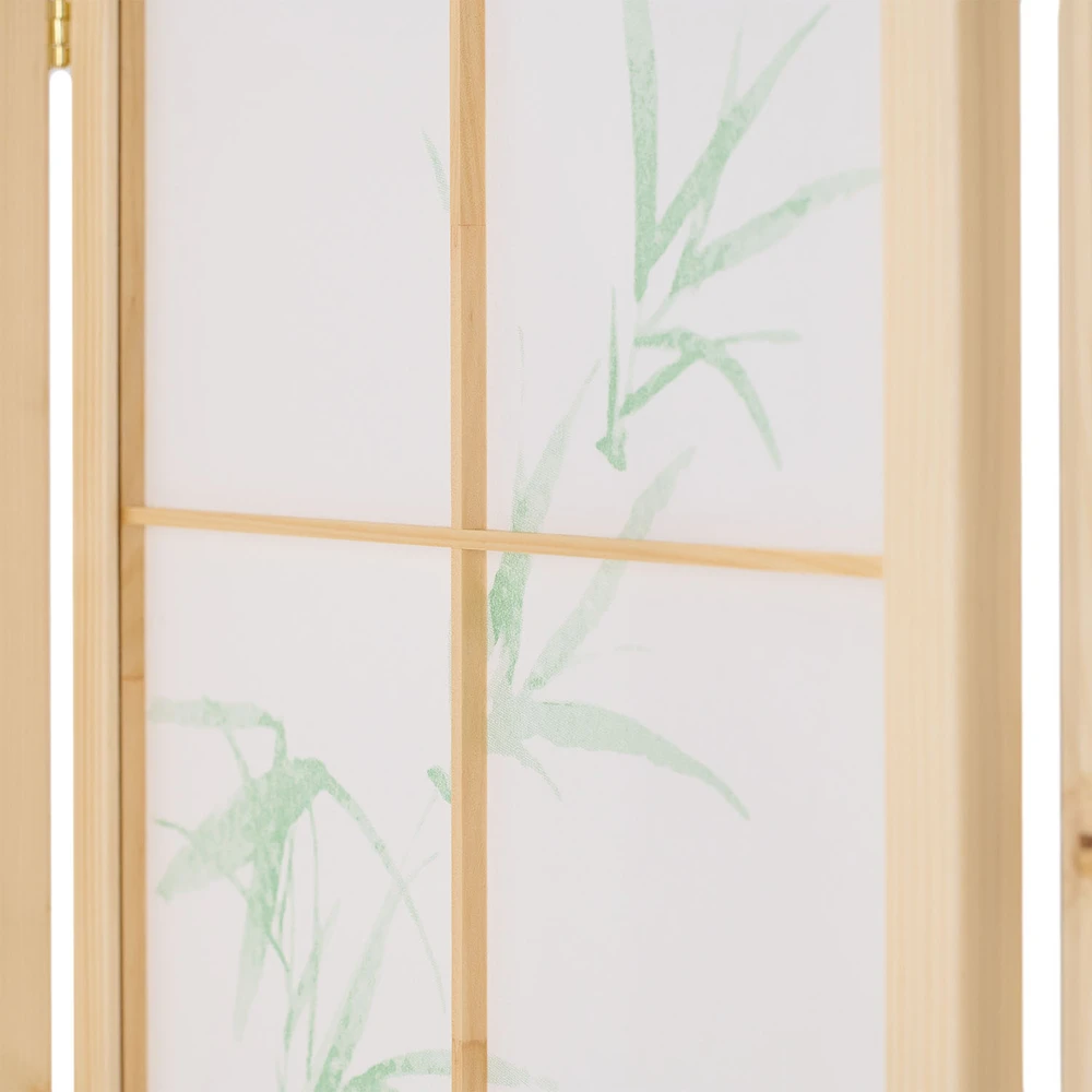 Homestyle4U Kambario pertvara, Shoji 6 dalių bambukinė, 264x2x178.5 cm, natūrali balta