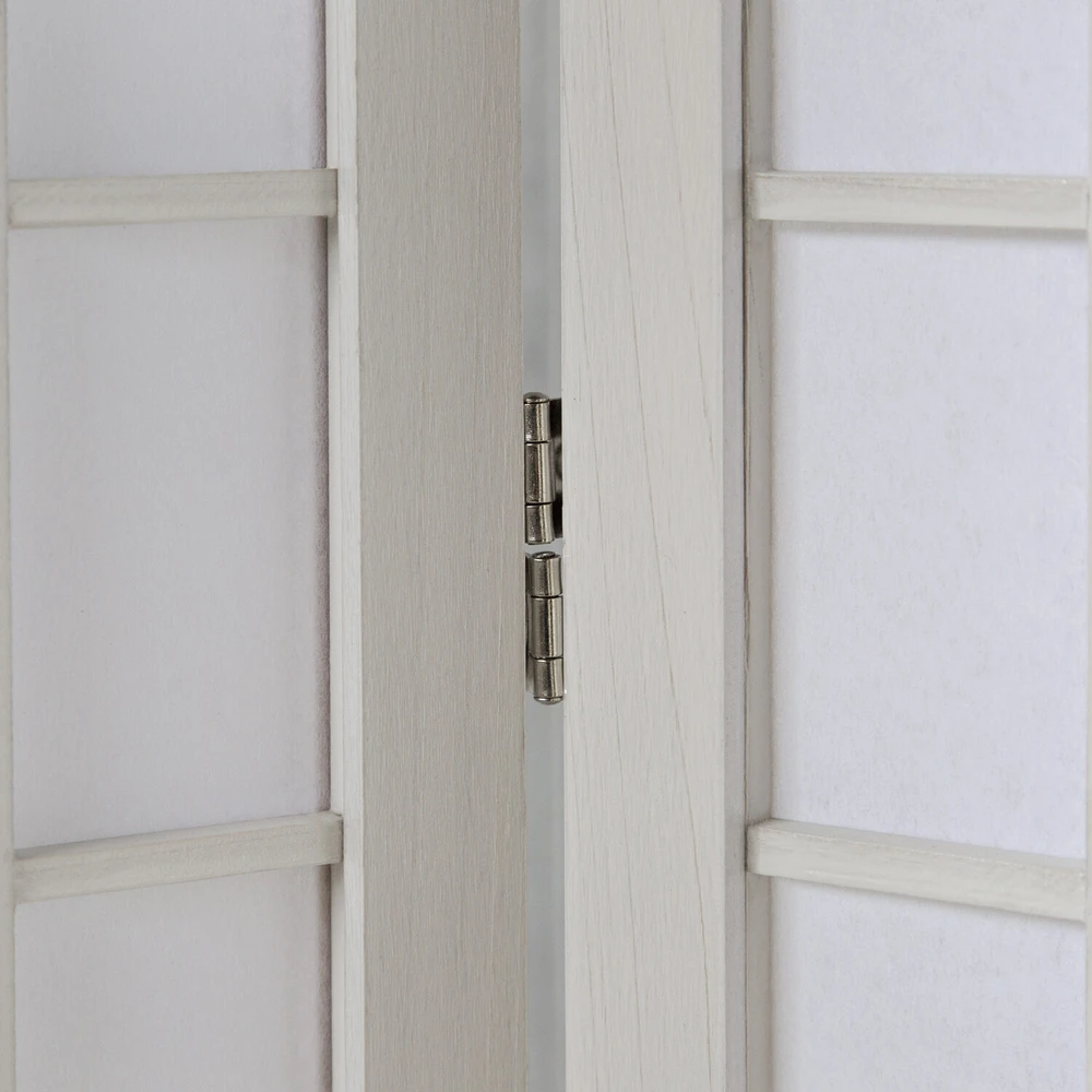 Homestyle4U Kambario pertvara, Shoji sulankstoma 4 dalių, 176x2.2x175 cm, balta
