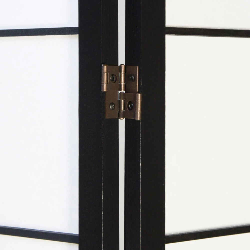 Homestyle4U Kambario pertvara, Shoji sulankstoma 3 dalių, 132x2,2x175 cm, juoda