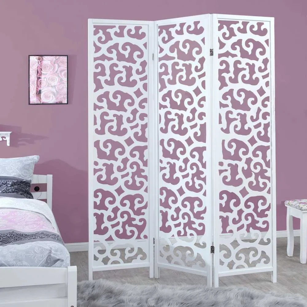 Homestyle4U Kambario pertvara, 130x2.2x175 cm, balta