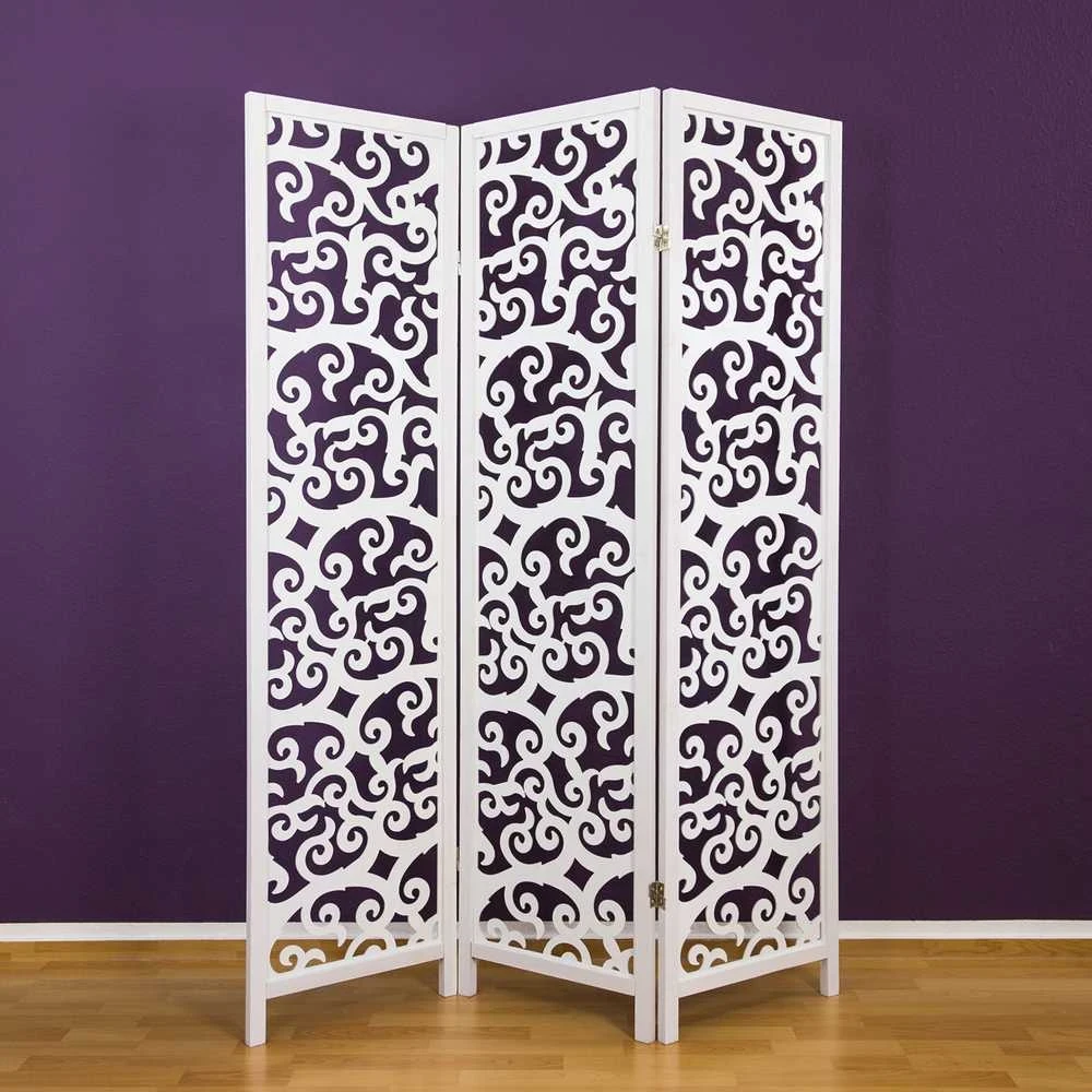 Homestyle4U Kambario pertvara, 130x2.2x175 cm, balta