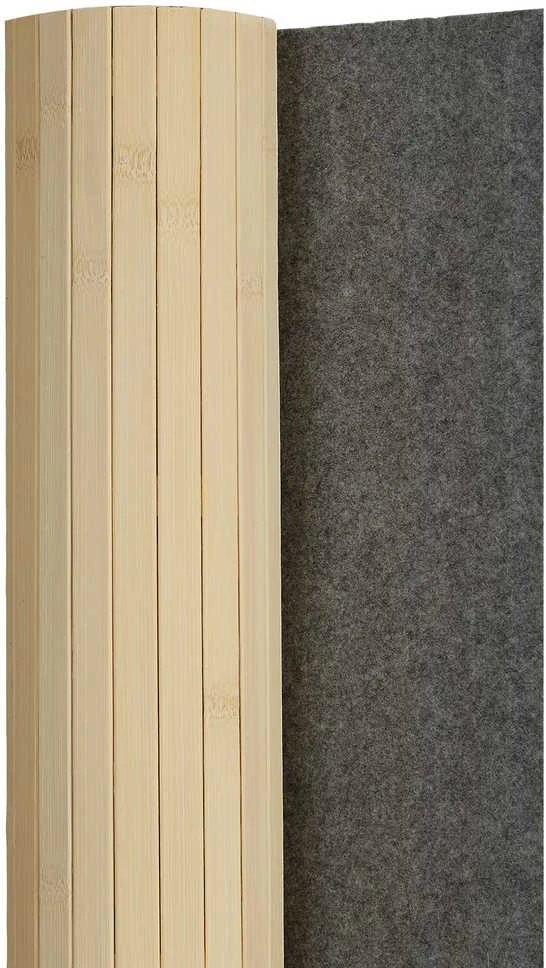 Homestyle4U Kambario pertvara, bambukinė privatumo užuolaida, 200x250 cm, smėlio spalvos