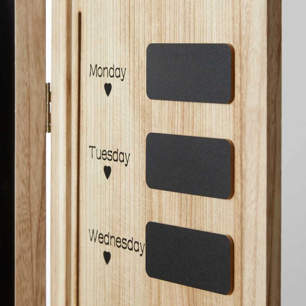 Homestyle4U Kambario pertvara, medinė 3 dalių juodos lentos privatumo ekranas-organizatorius, 120x2x170 cm, ruda