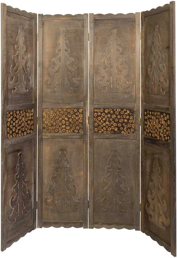 Homestyle4U Kambario pertvara, 160x2x170 cm, ruda