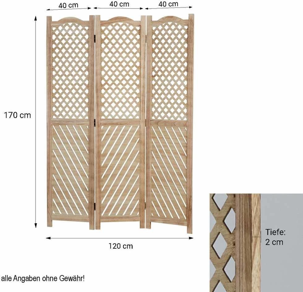 Homestyle4U Kambario pertvara, 120x2x170 cm, ruda
