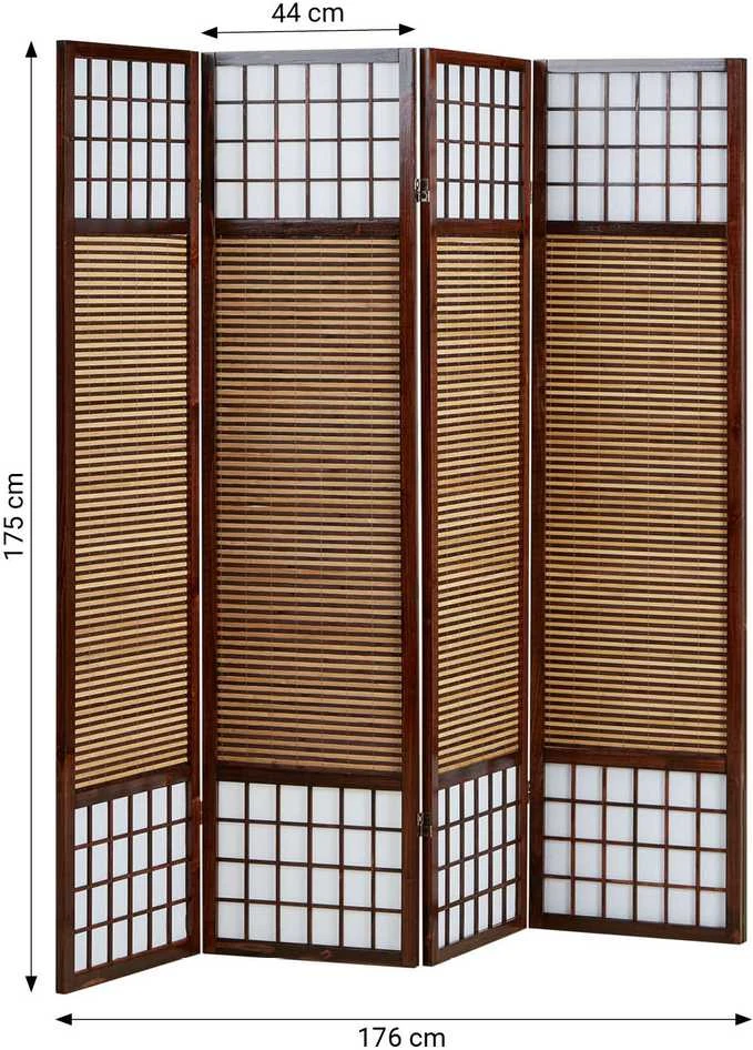 Homestyle4U Kambario pertvara, 176x2.2x175 cm, ruda