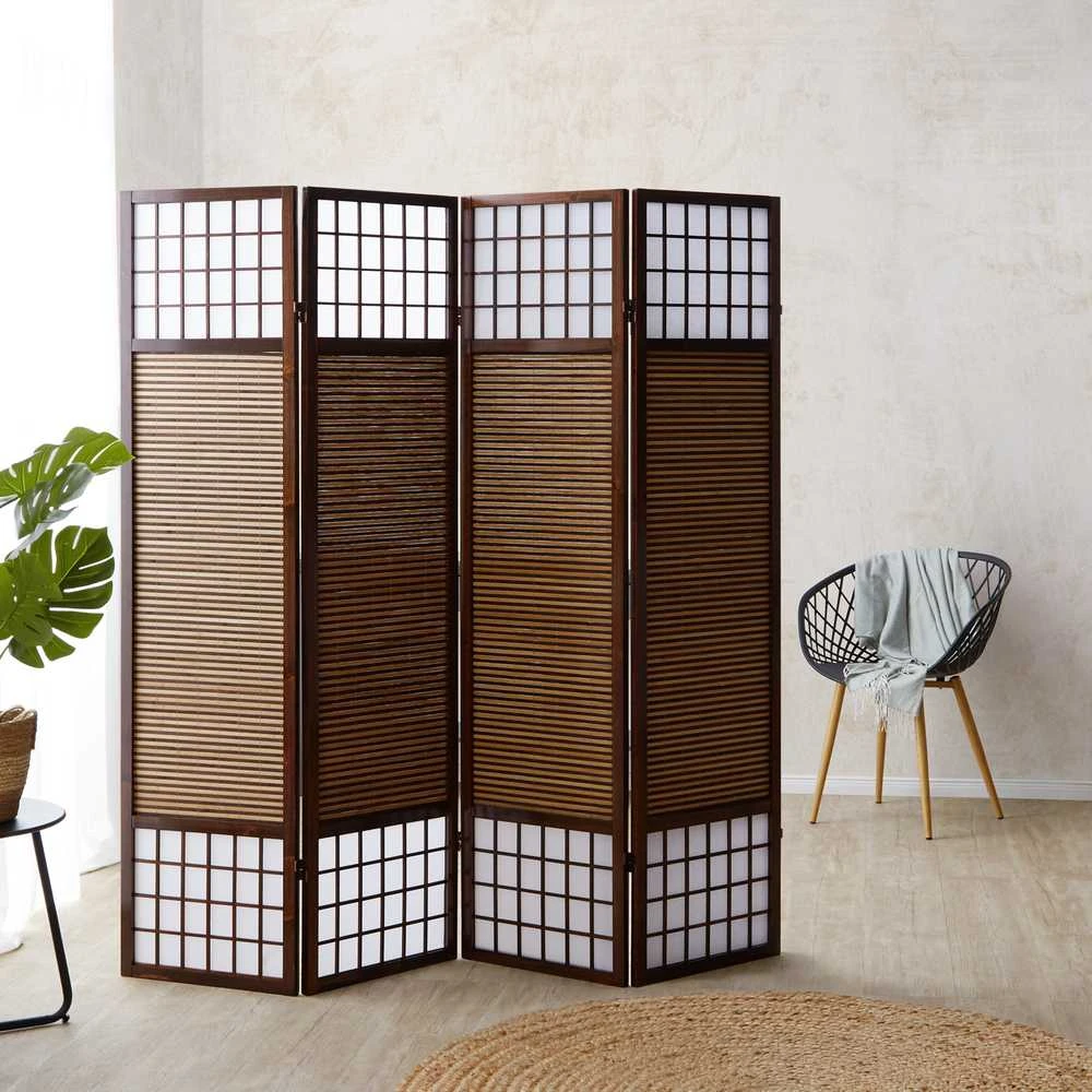 Homestyle4U Kambario pertvara, 176x2.2x175 cm, ruda