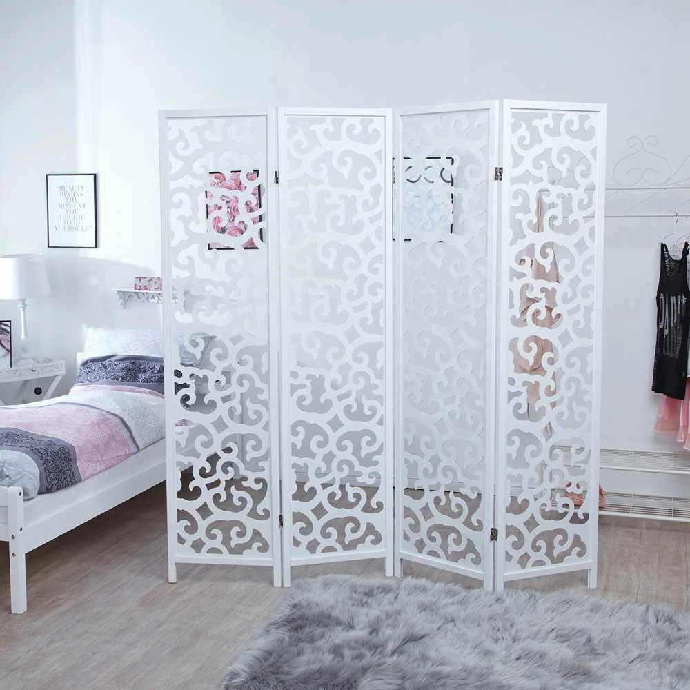 Homestyle4U Kambario pertvara, 173x2.2x175 cm, balta