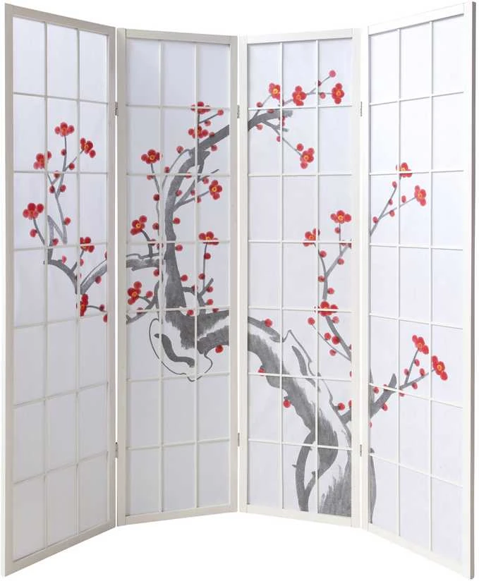 Homestyle4U Kambario pertvara, 176x2.2x179 cm, balta
