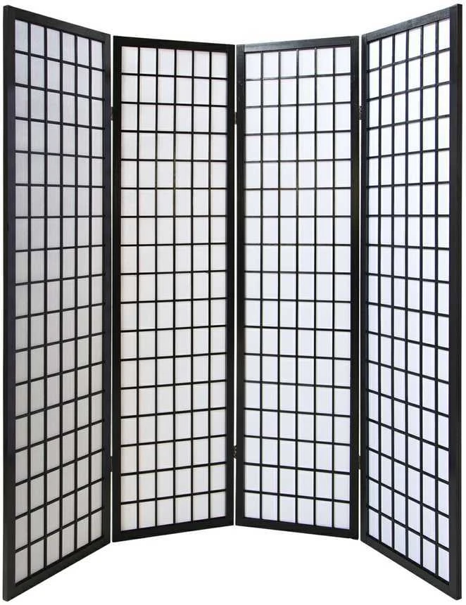 Homestyle4U Kambario pertvara, 176x2.2x175 cm, juoda
