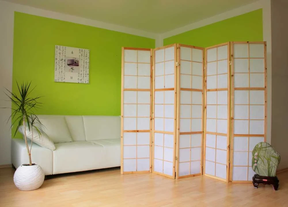 Homestyle4U Kambario pertvara, 220x2.2x175 cm, balta