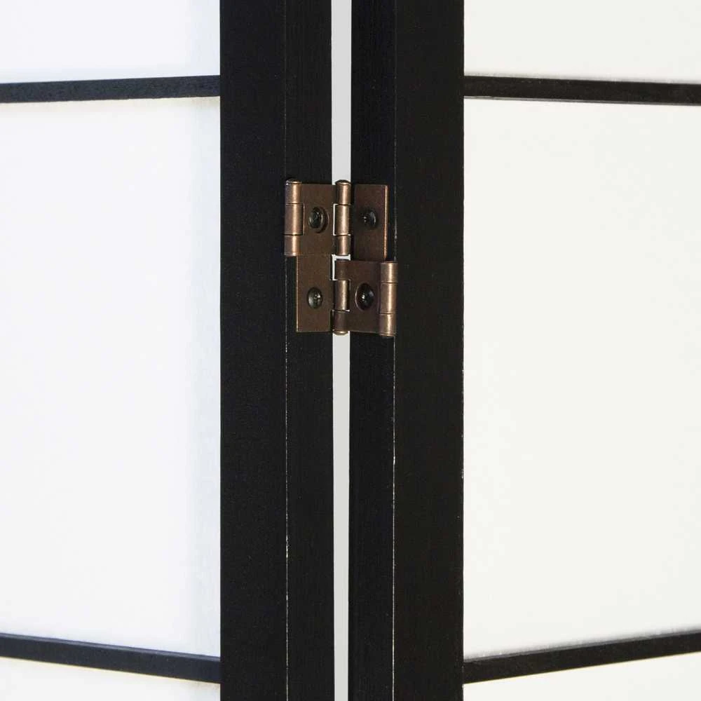 Homestyle4U Kambario pertvara, Shoji sulankstoma, 176x2.2x175 cm, juoda