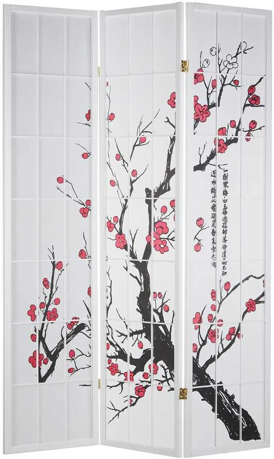 Homestyle4U Kambario pertvara, 132x2.2x179 cm, balta